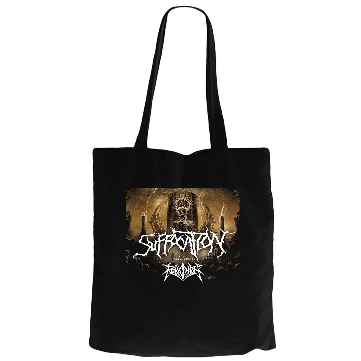 Suffocation With Special Guests Siyah Fermuarlı Bez Çanta Gabardin