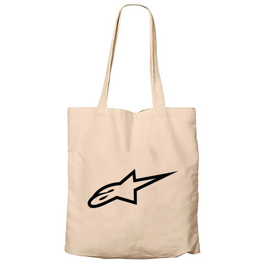 Alpinestars Logo Black Krem Fermuarlı Bez Çanta Gabardin