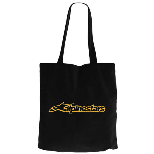 Alpinestars Logo Gold Siyah Fermuarlı Bez Çanta Gabardin