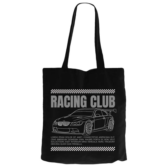Bmw Racing Club Siyah Fermuarlı Bez Çanta Gabardin