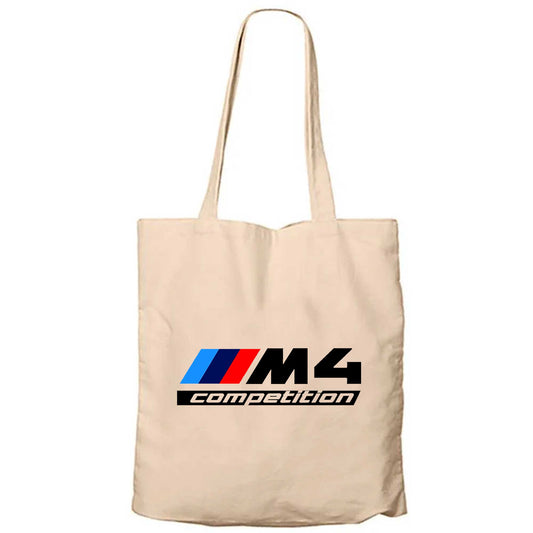 BMW M4 Competition Krem Fermuarlı Bez Çanta Gabardin