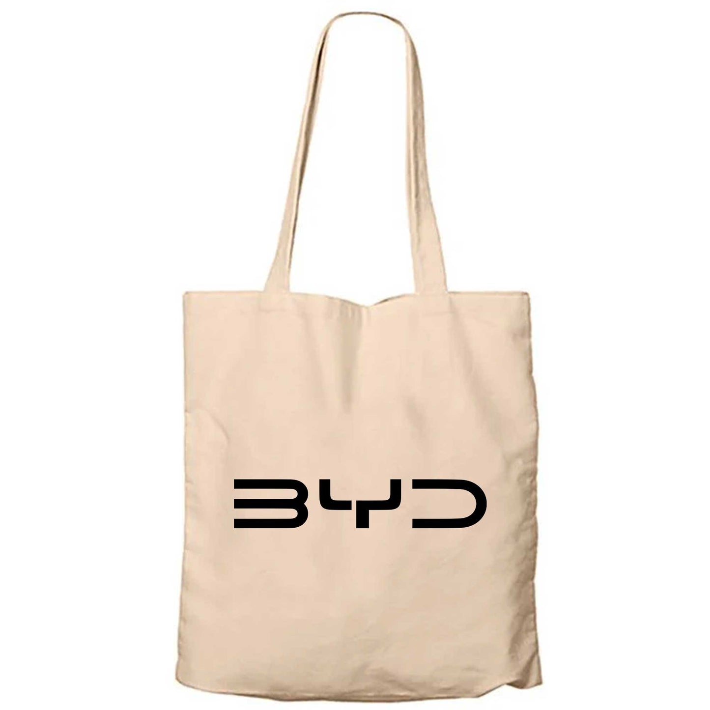 BYD Logo Black Krem Fermuarlı Bez Çanta Gabardin