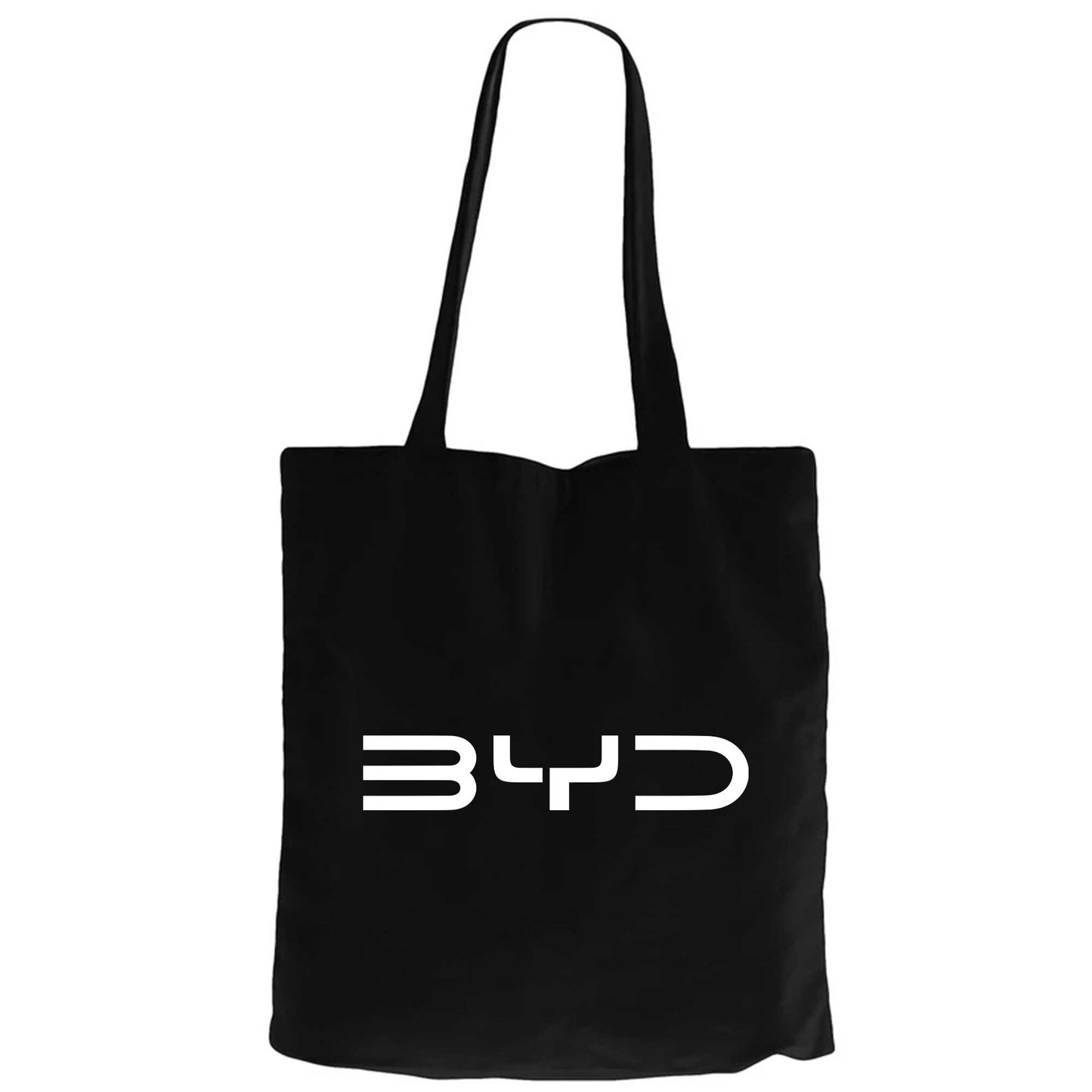 BYD Logo White Siyah Fermuarlı Bez Çanta Gabardin