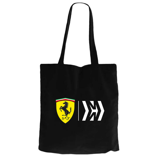 Scuderia Ferrari Mission Siyah Fermuarlı Bez Çanta Gabardin