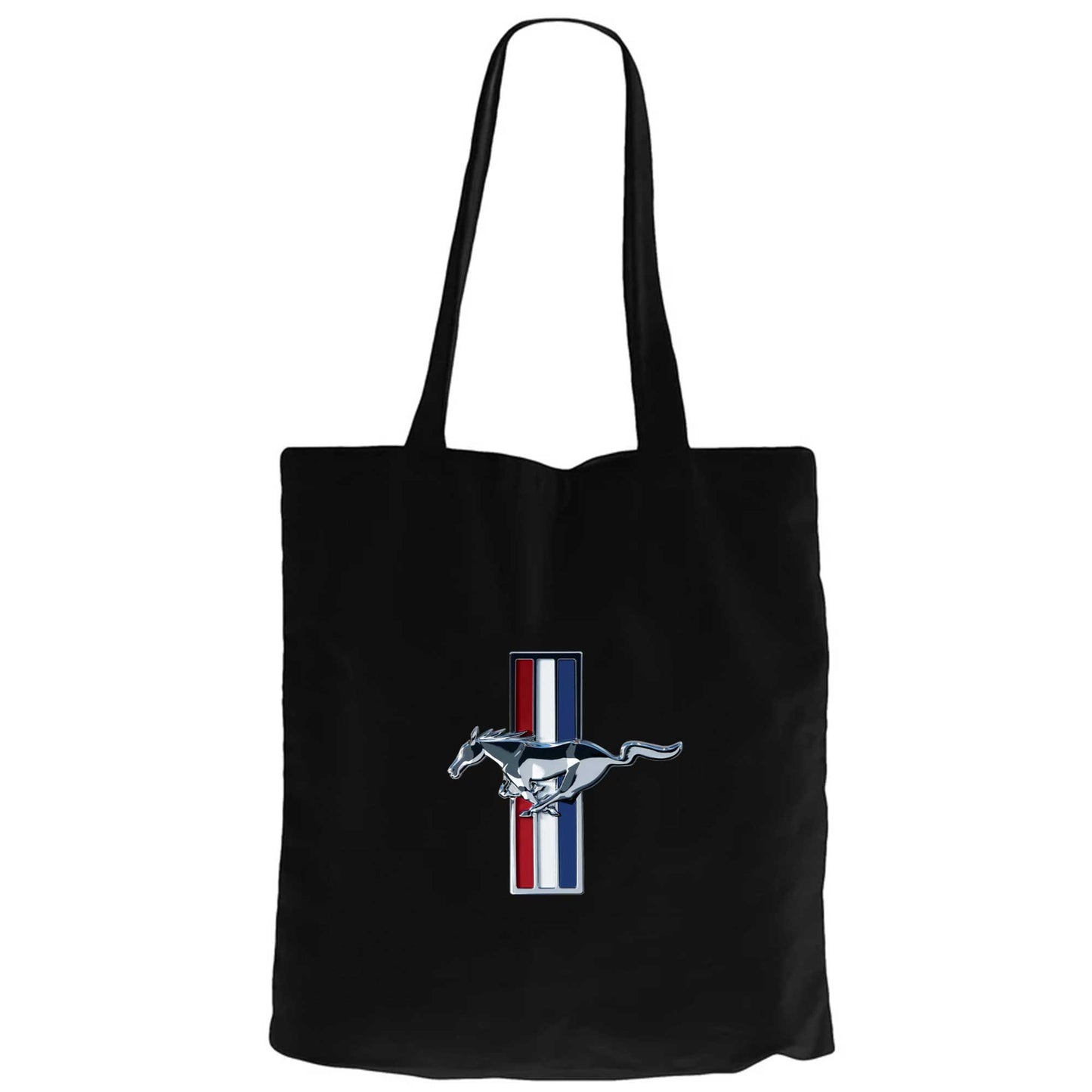 Ford Mustang Logo Siyah Fermuarlı Bez Çanta Gabardin