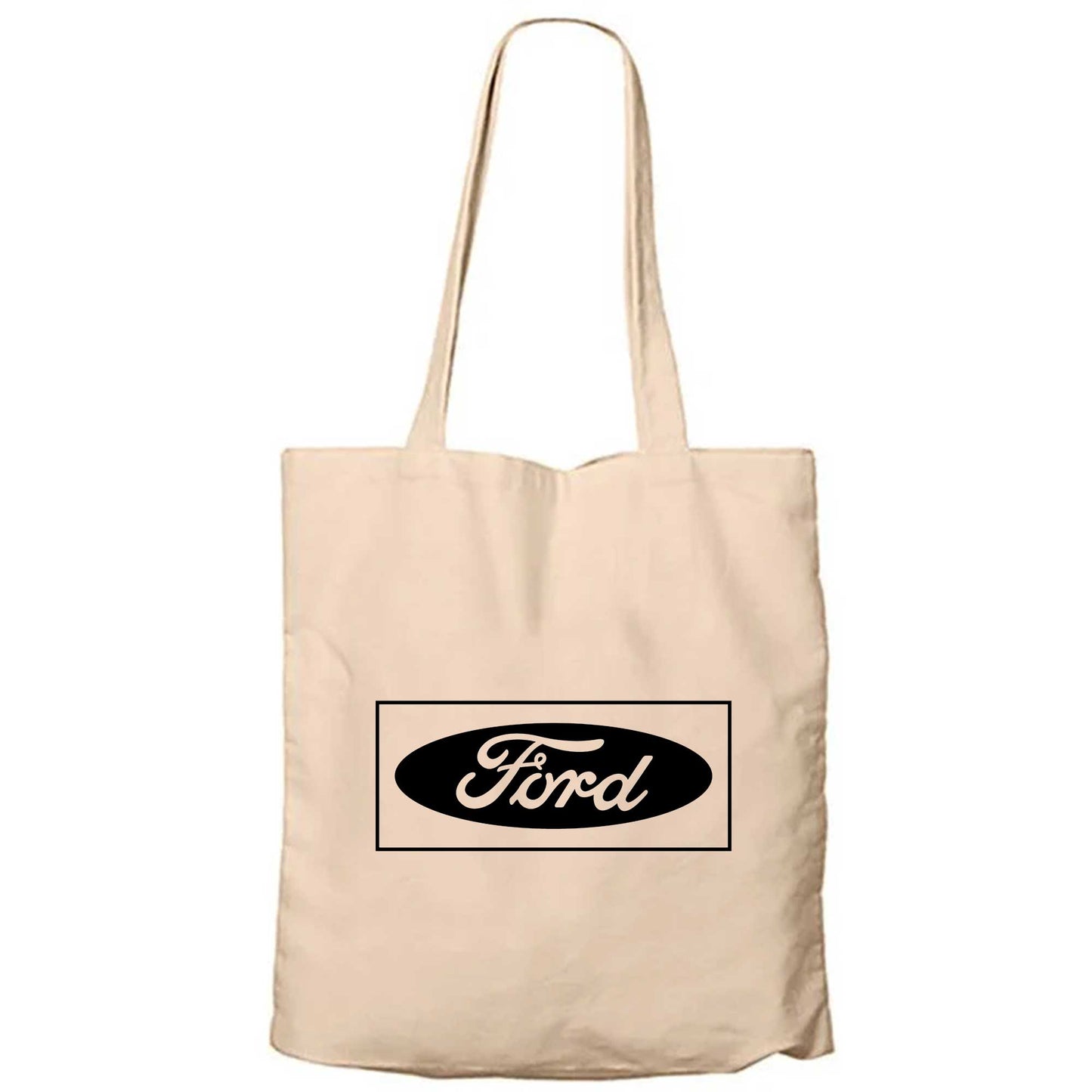 Ford Logo Black Krem Fermuarlı Bez Çanta Gabardin