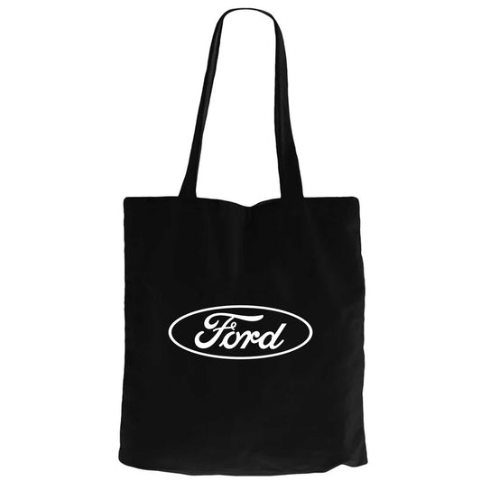 Ford Logo Text Siyah Fermuarlı Bez Çanta Gabardin