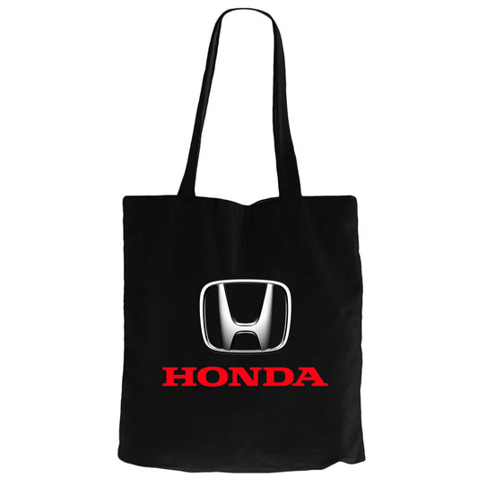 Honda Red Logo Siyah Fermuarlı Bez Çanta Gabardin