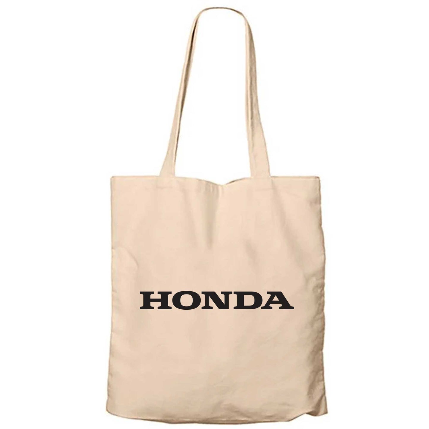 Honda Text Krem Fermuarlı Bez Çanta Gabardin
