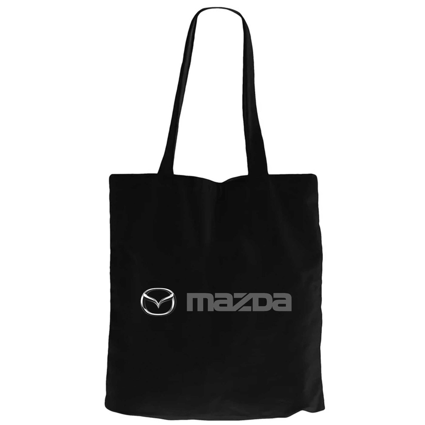 Mazda Text Logo Siyah Fermuarlı Bez Çanta Gabardin