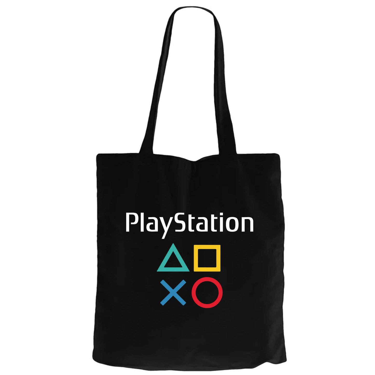 Playstation Gamepad Yazı Siyah Fermuarlı Bez Çanta Gabardin
