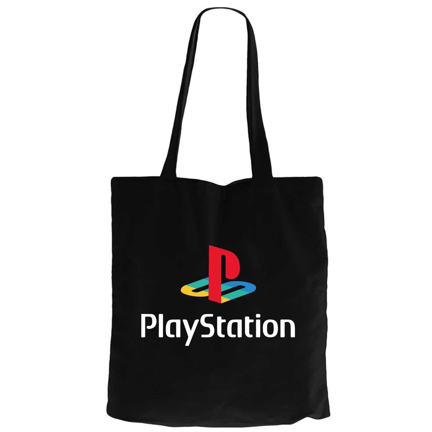 Playstation Logo White Siyah Fermuarlı Bez Çanta Gabardin
