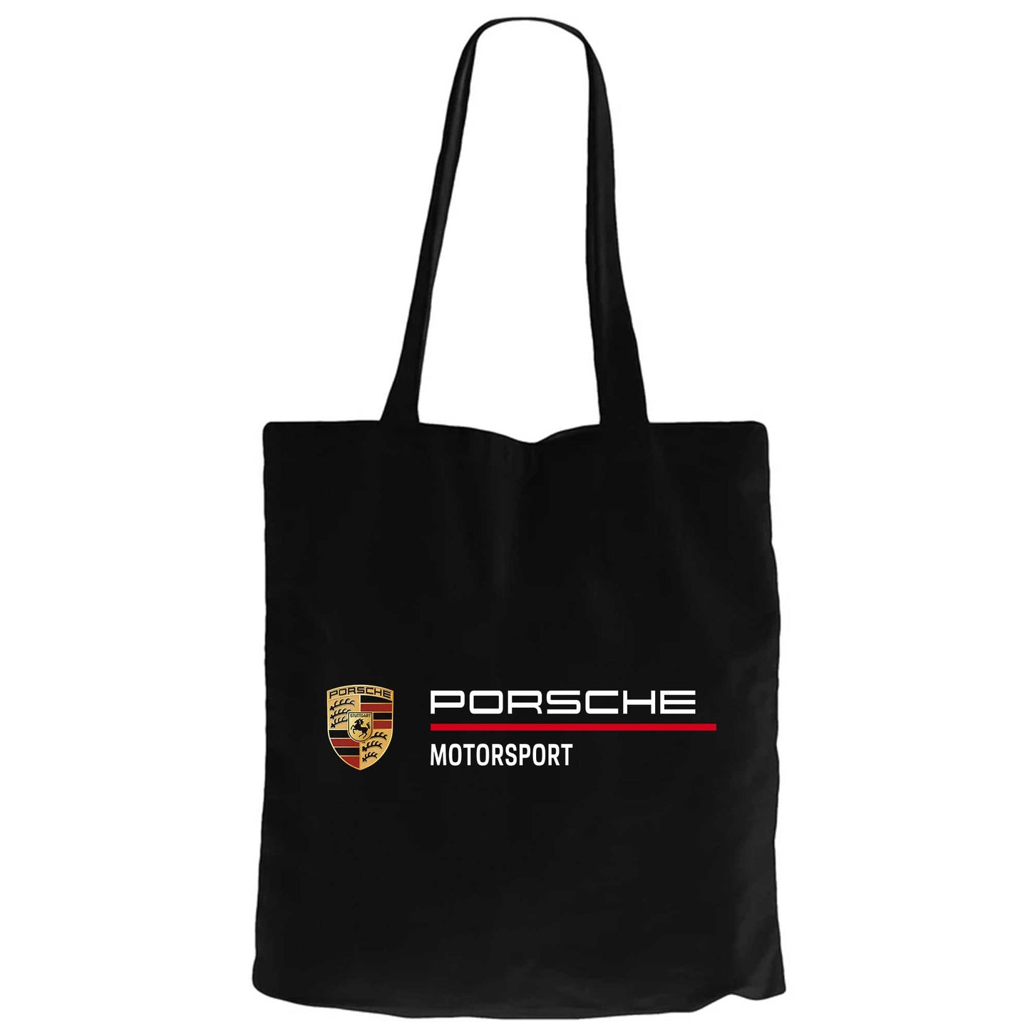 Porsche Logo Motorsport Siyah Fermuarlı Bez Çanta Gabardin