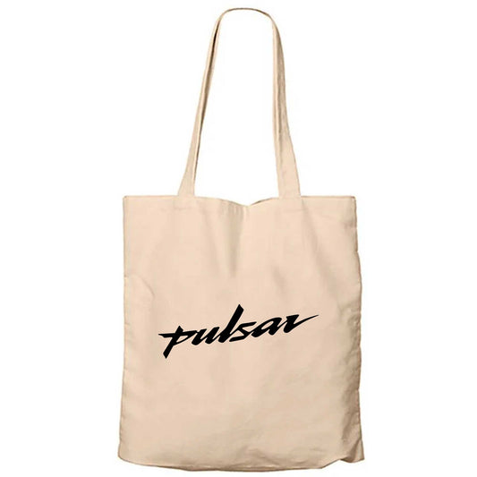Pulsar Logo Black Krem Fermuarlı Bez Çanta Gabardin