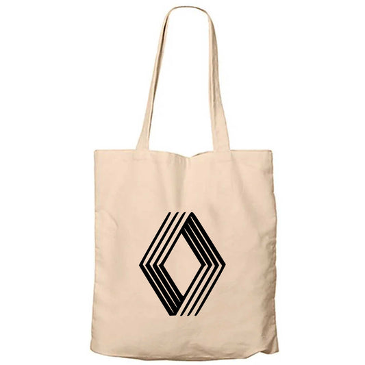 Renault New Logo Krem Fermuarlı Bez Çanta Gabardin