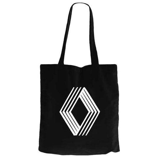 Renault Logo Siyah Fermuarlı Bez Çanta Gabardin