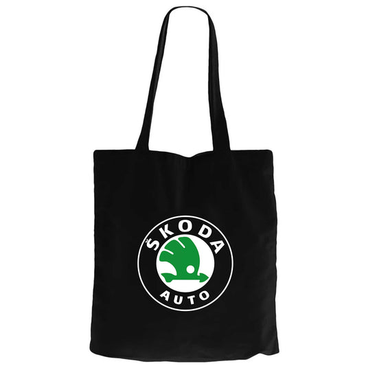 Skoda Auto Siyah Fermuarlı Bez Çanta Gabardin