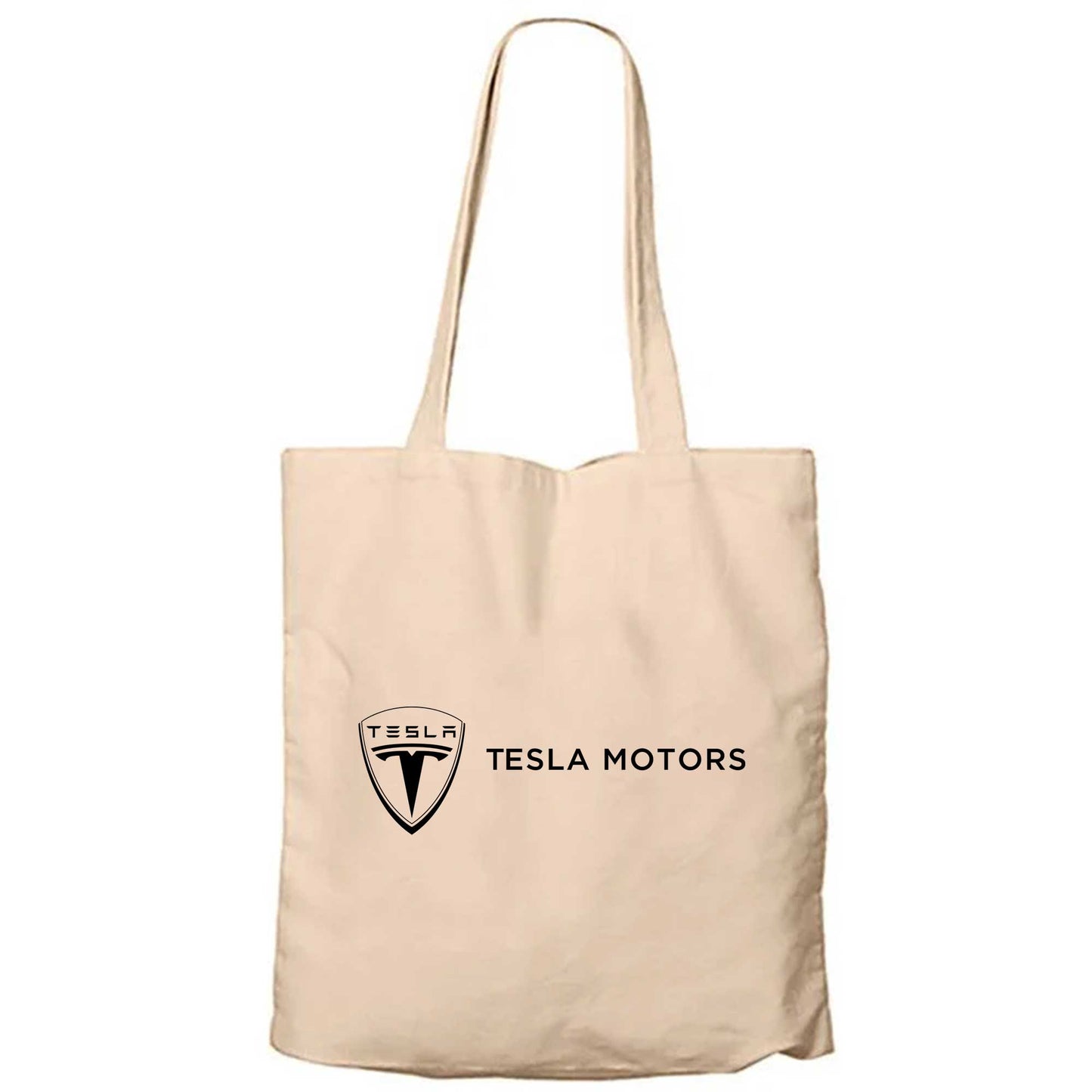 Tesla Motors Krem Fermuarlı Bez Çanta Gabardin