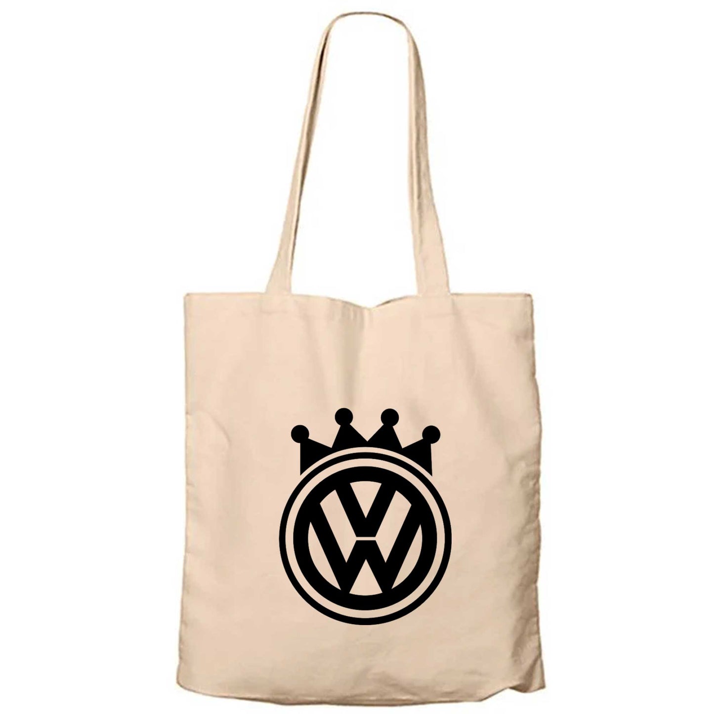 Volkswagen King Logo Krem Fermuarlı Bez Çanta Gabardin