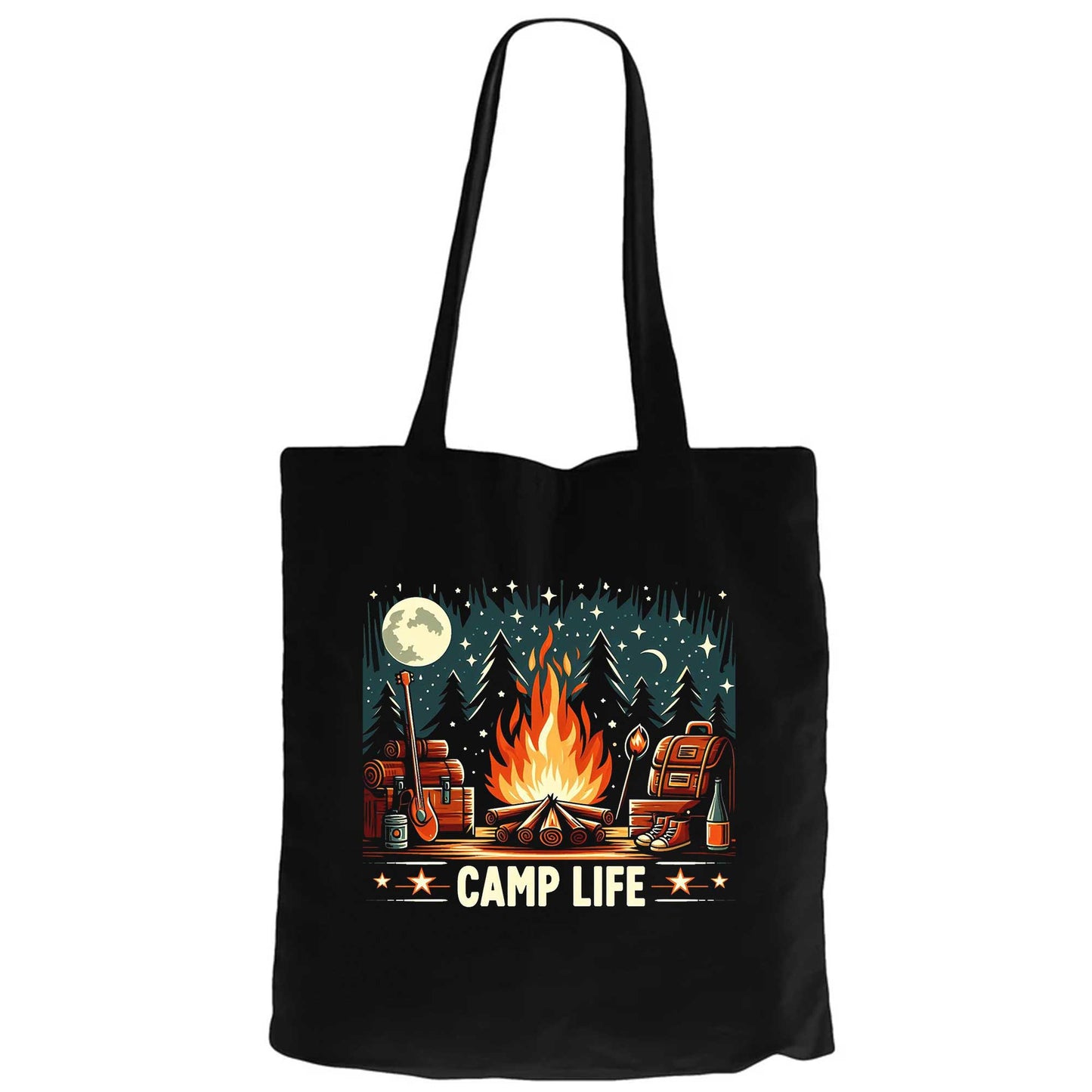 Camp Life Siyah Fermuarlı Bez Çanta Gabardin