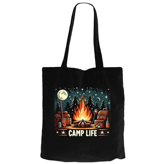 Camp Life Siyah Fermuarlı Bez Çanta Gabardin