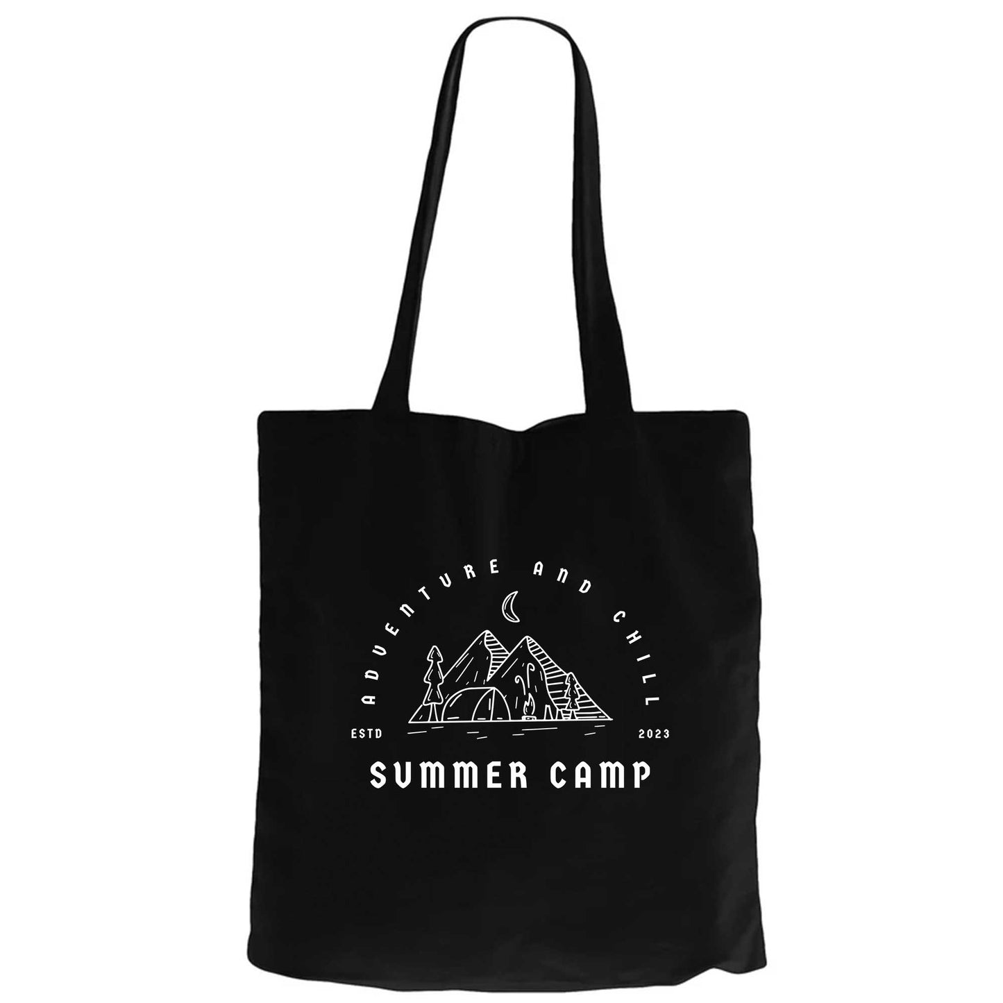 Summer Camp Siyah Fermuarlı Bez Çanta Gabardin
