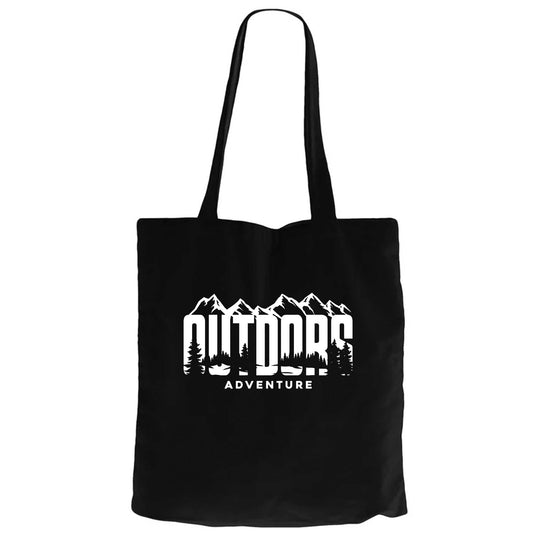 Outdors Adventure Siyah Fermuarlı Bez Çanta Gabardin