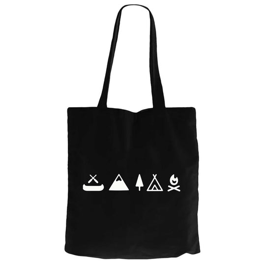 Camp Icon Siyah Fermuarlı Bez Çanta Gabardin