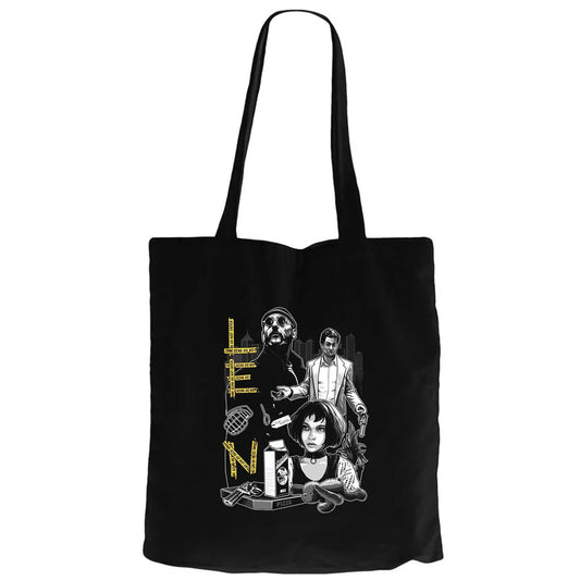 Leon Siyah Fermuarlı Bez Çanta Gabardin