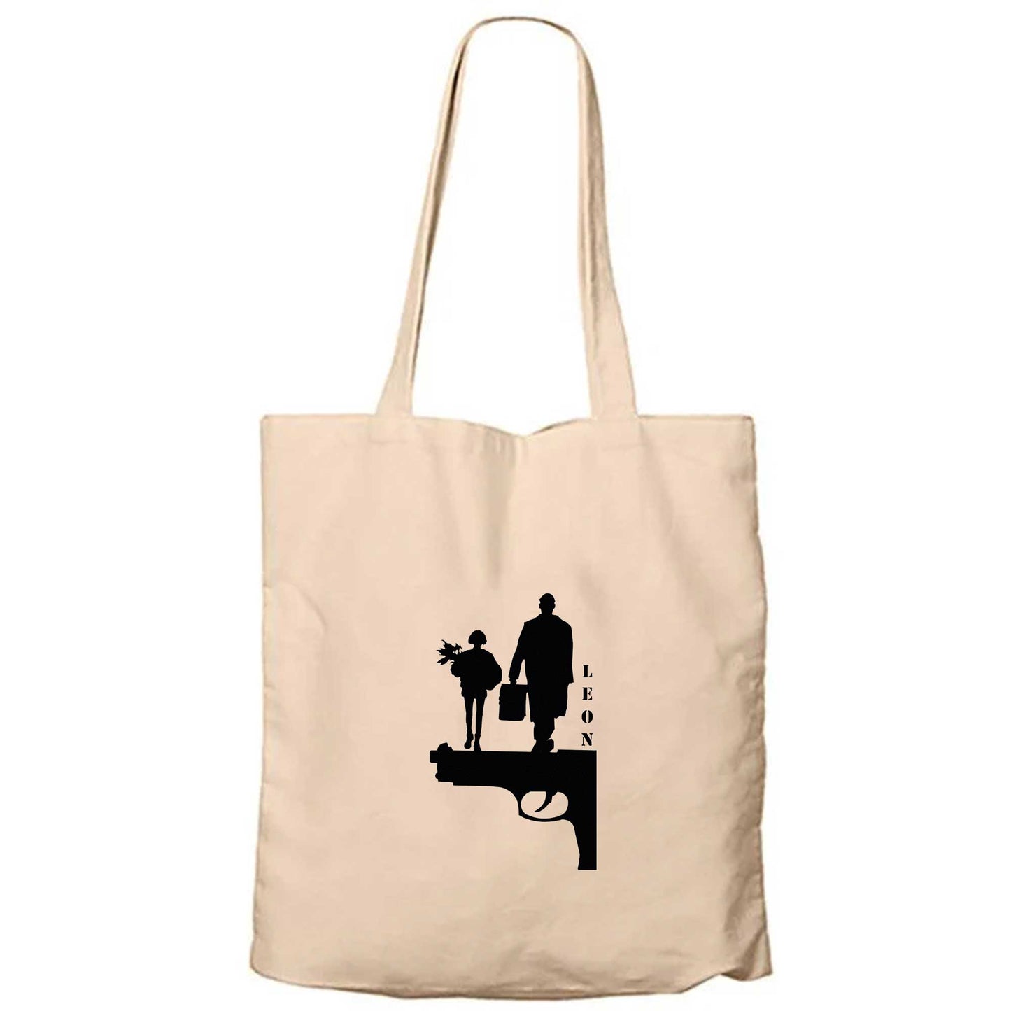 Leon Gun Silüet Krem Fermuarlı Bez Çanta Gabardin