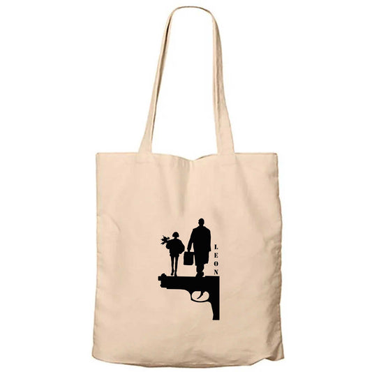 Leon Gun Silüet Krem Fermuarlı Bez Çanta Gabardin