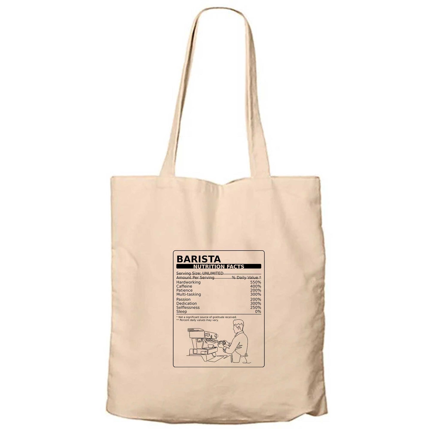 Barista Nutrition Krem Fermuarlı Bez Çanta Gabardin