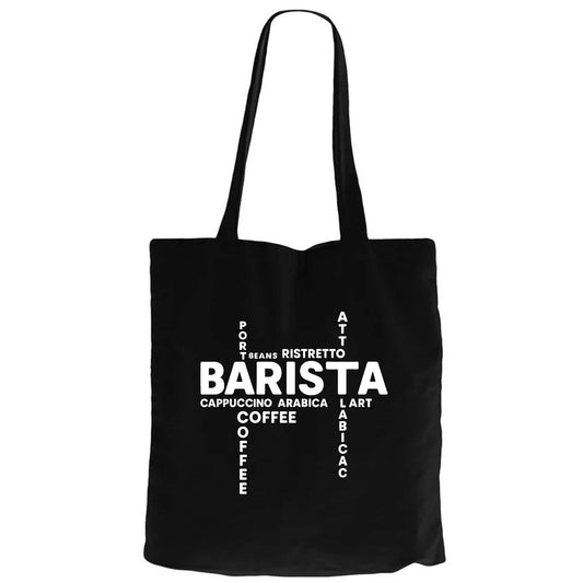 Barista Modern Tasarım Siyah Fermuarlı Bez Çanta Gabardin