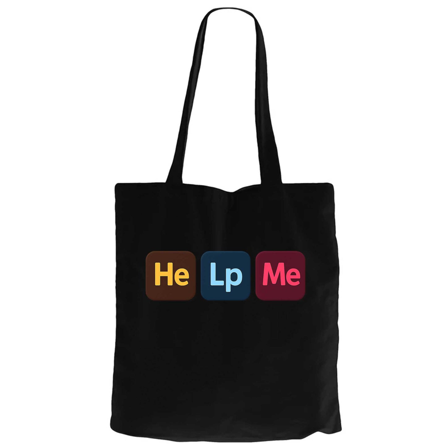 Designer Help Me Siyah Fermuarlı Bez Çanta Gabardin