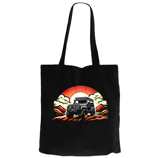 Off Roading Go Anywhere Siyah Fermuarlı Bez Çanta Gabardin