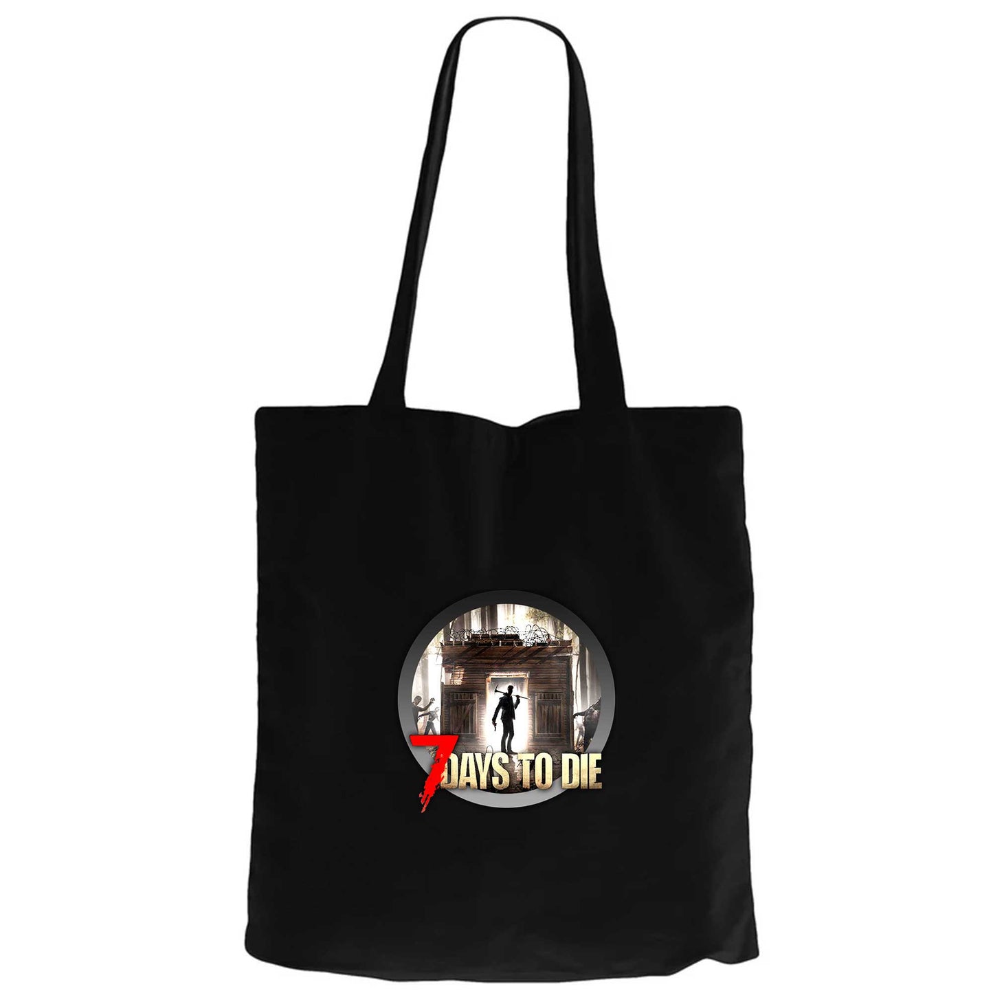 7 Days To Die Icon Siyah Fermuarlı Bez Çanta Gabardin