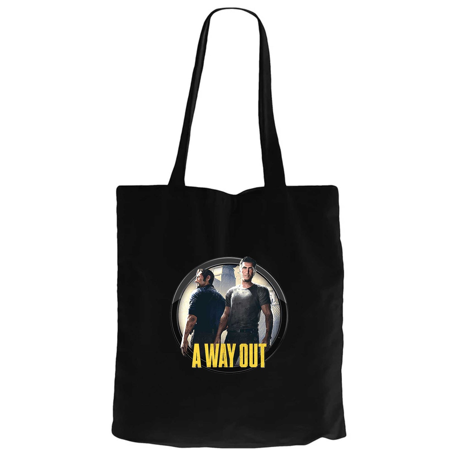 A Way Out Icon Siyah Fermuarlı Bez Çanta Gabardin