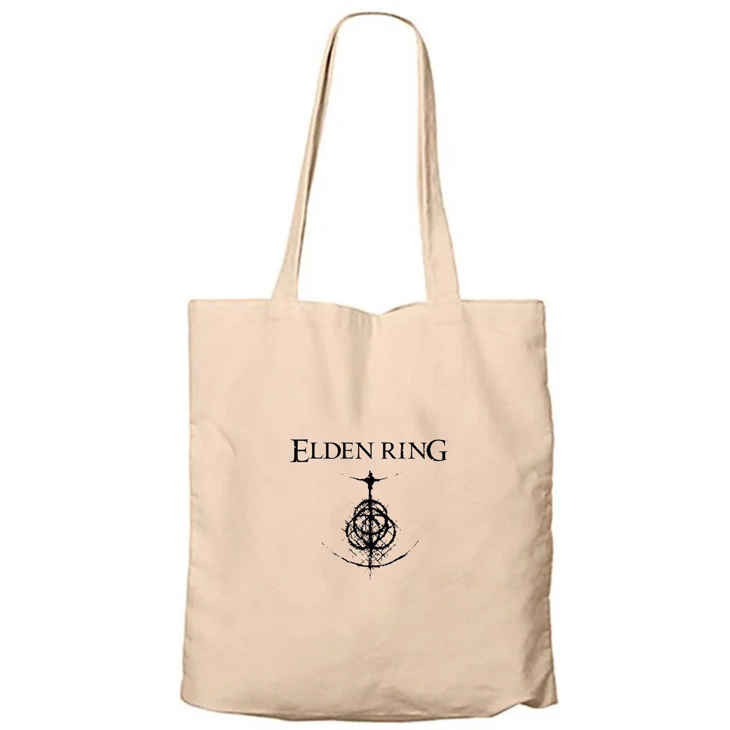 Elden Ring Logo Krem Fermuarlı Bez Çanta Gabardin