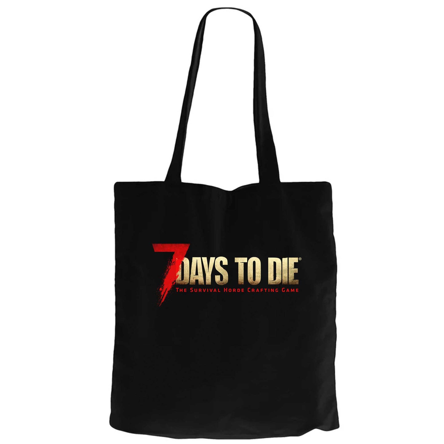 7 Days To Die Logo Siyah Fermuarlı Bez Çanta Gabardin