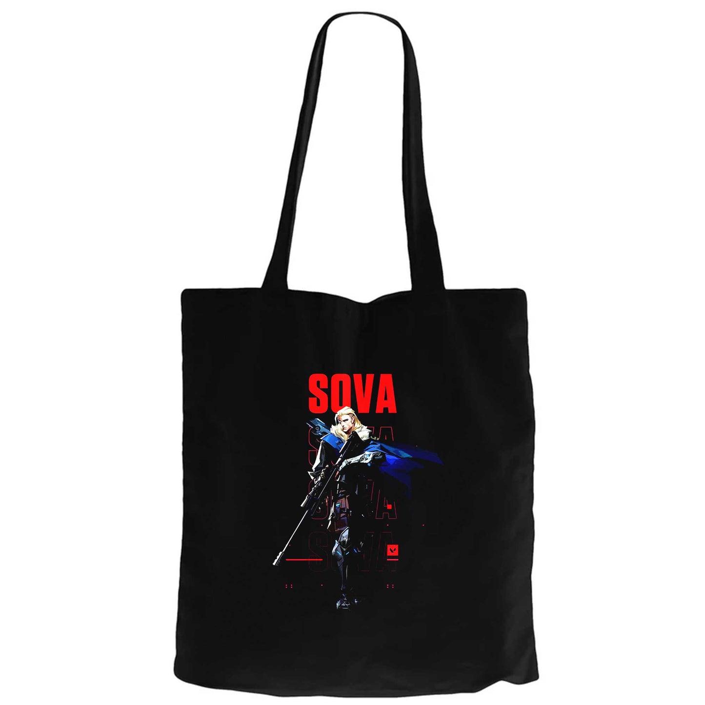 Valorant Sova Siyah Fermuarlı Bez Çanta Gabardin