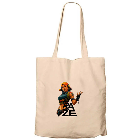 Valorant Raze Krem Fermuarlı Bez Çanta Gabardin