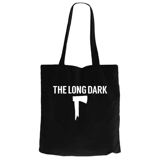 The Long Dark Logo Siyah Fermuarlı Bez Çanta Gabardin