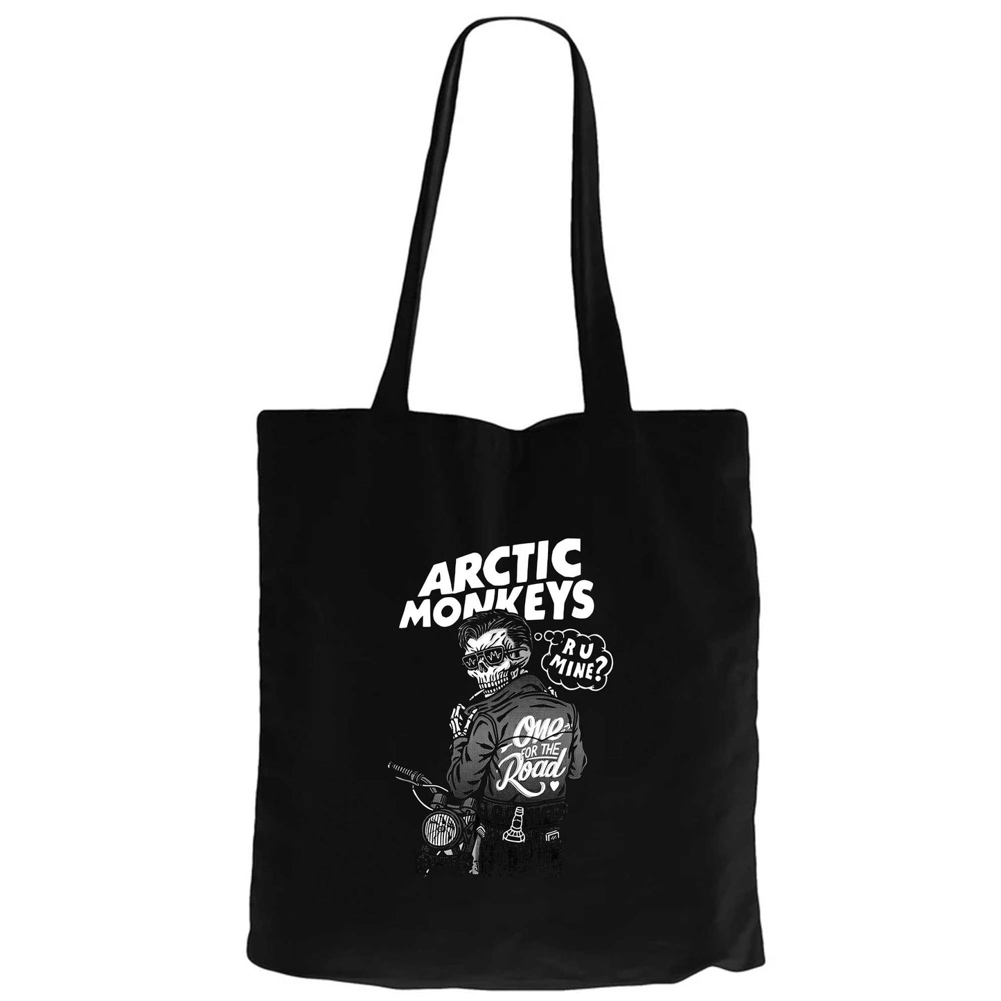 Artic Monkeys Skull RiderSiyah Fermuarlı Bez Çanta Gabardin