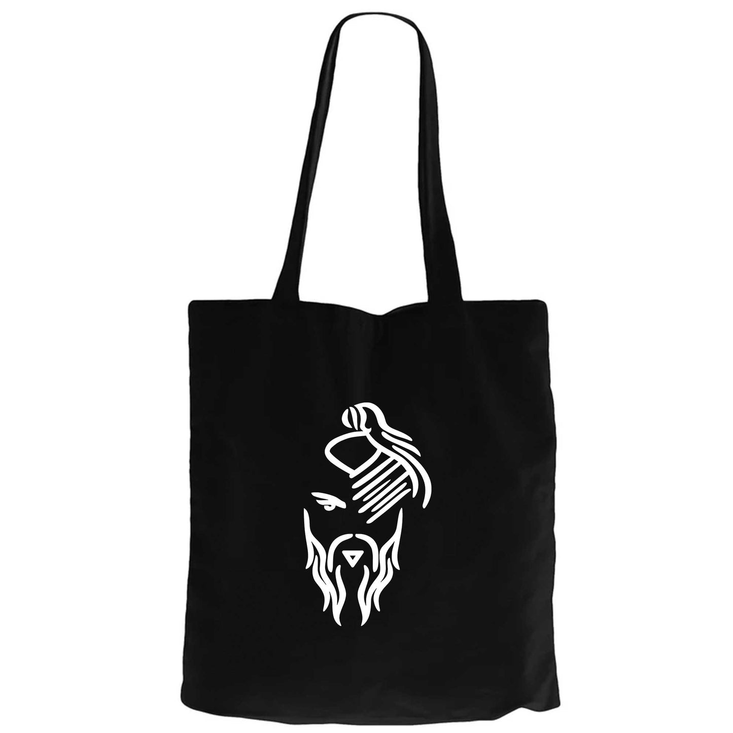 Hayko Cepkin Yeni Logo WhiteSiyah Fermuarlı Bez Çanta Gabardin