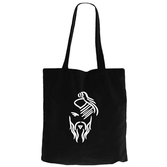 Hayko Cepkin Yeni Logo WhiteSiyah Fermuarlı Bez Çanta Gabardin