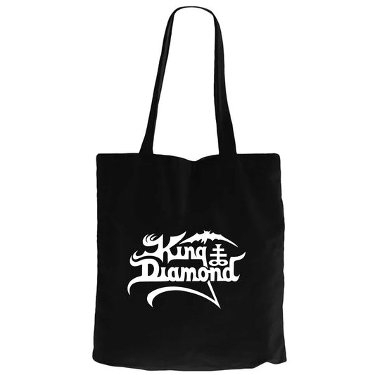 King Diamonds White LogoSiyah Fermuarlı Bez Çanta Gabardin