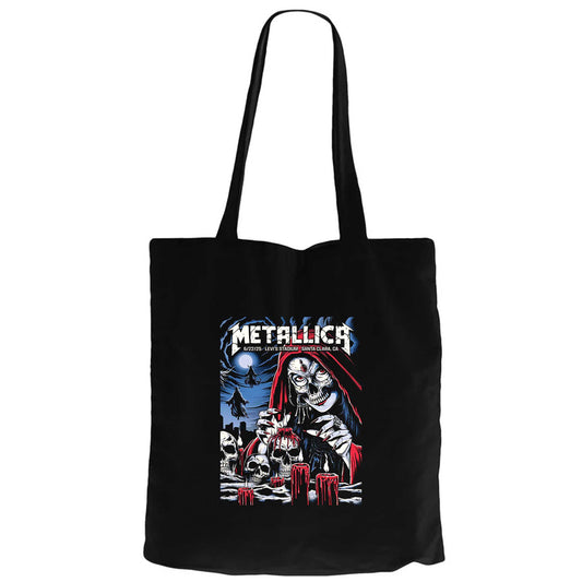 Metallica 2025 Tour Siyah Fermuarlı Bez Çanta Gabardin