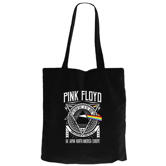 Pink Floyd Tour 1972 1973 Siyah Fermuarlı Bez Çanta Gabardin