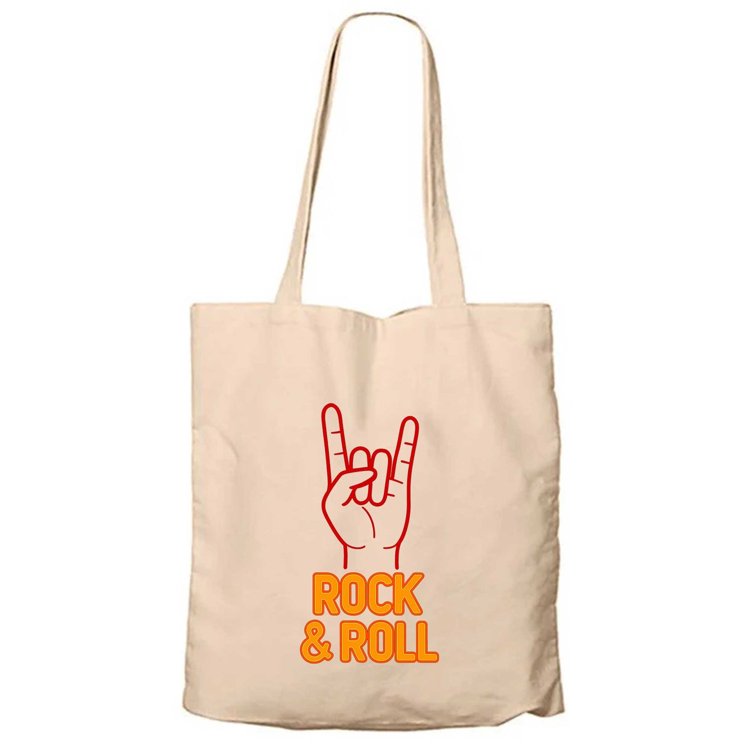 Rock Roll Krem Fermuarlı Bez Çanta Gabardin