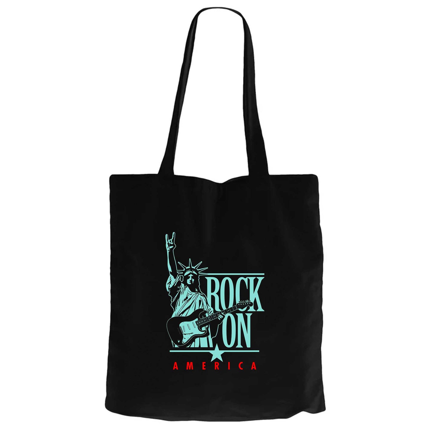 Rock On AmericaSiyah Fermuarlı Bez Çanta Gabardin